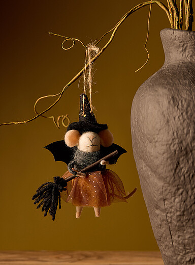 Mouse in witch costume ornament <b>Halloween Collection</b>
