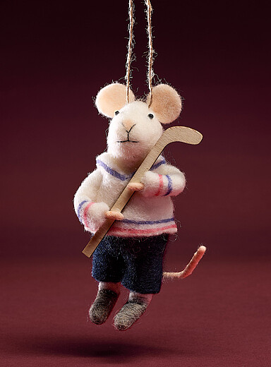 L'ornement souris fan de hockey <b>Collection de No&euml;l</b>