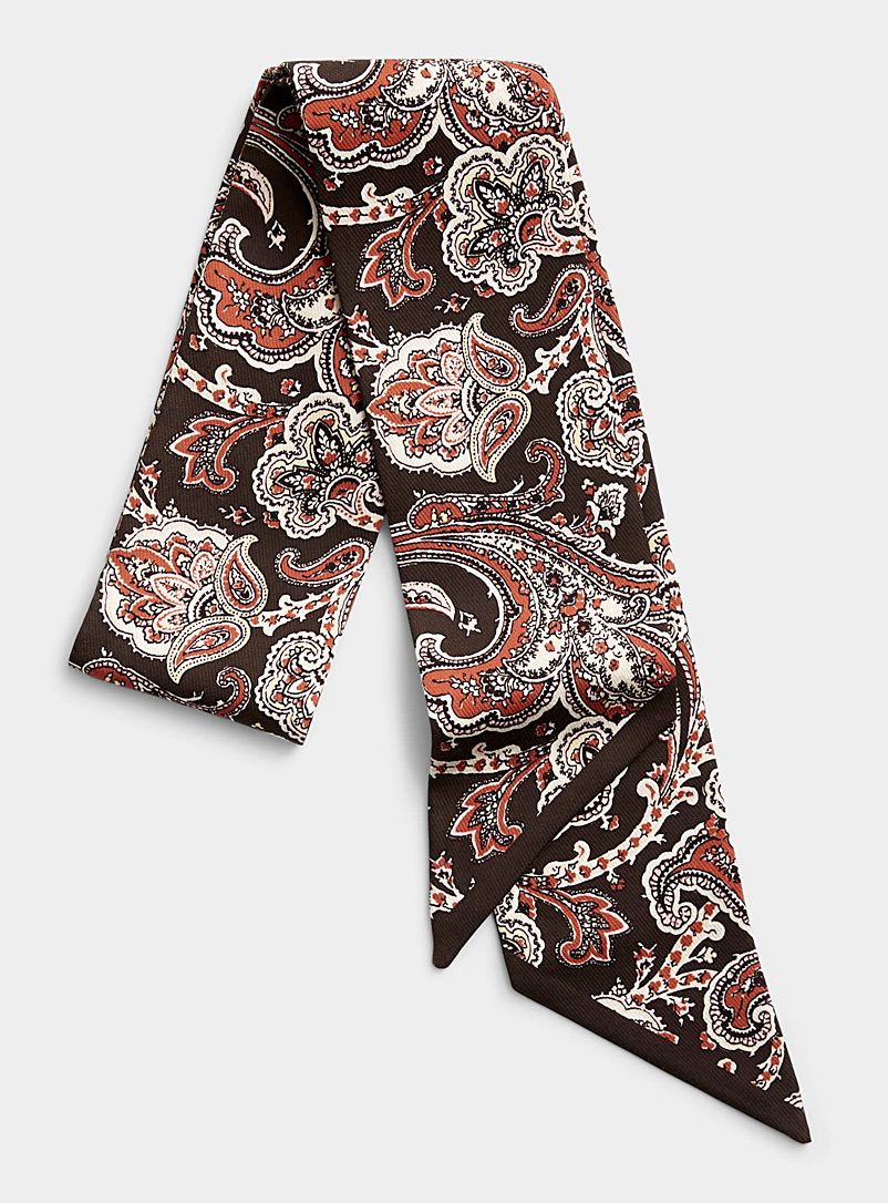Le 31 Assorted Orange paisley tie scarf for men
