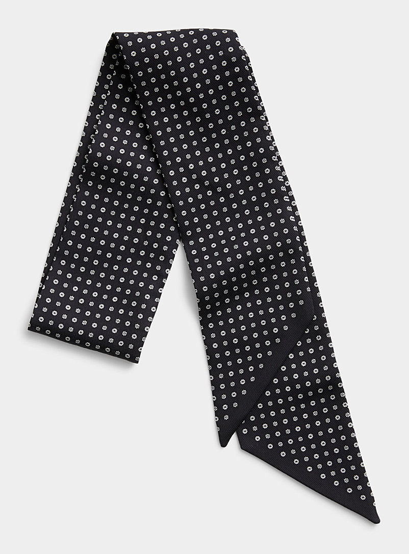 Le 31 Black Floral mosaic tie scarf for men
