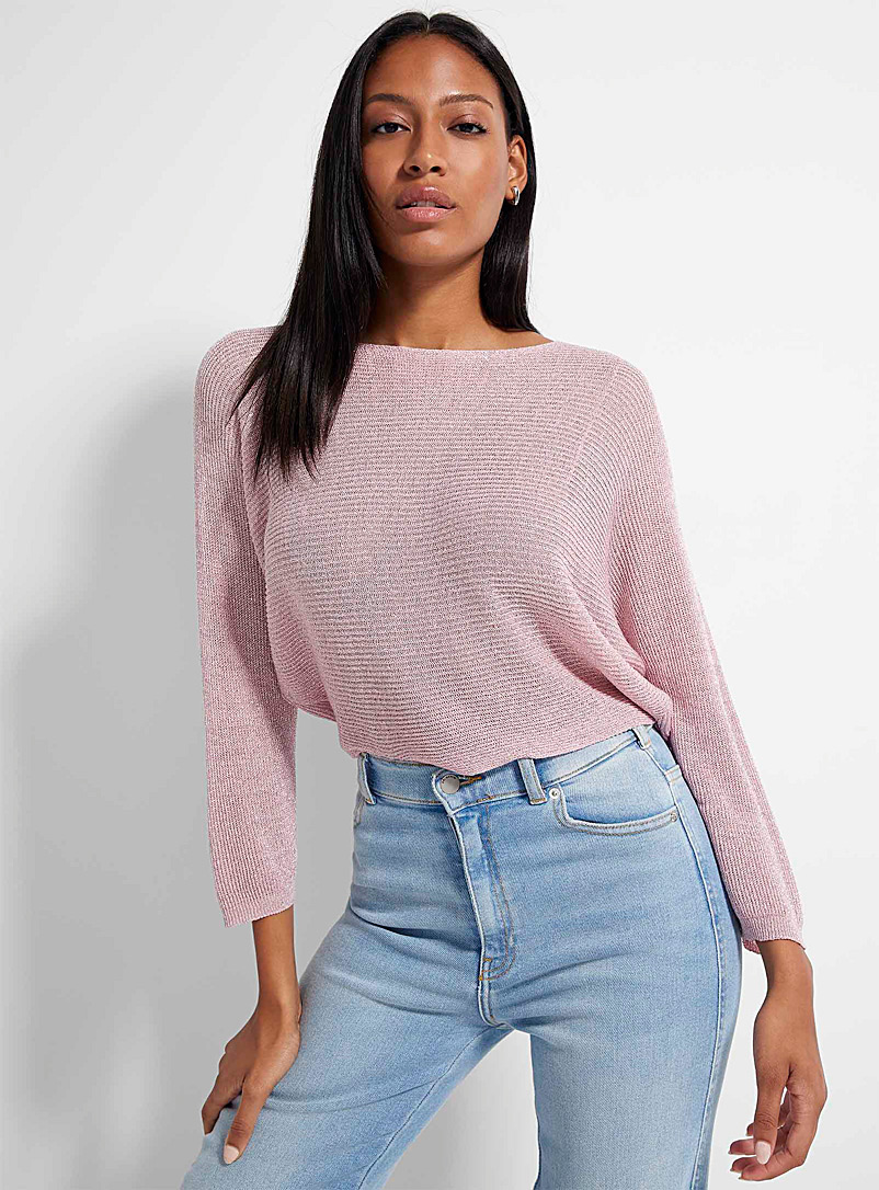 Icône Dusky Pink Glittering threads lightweight sweater for women