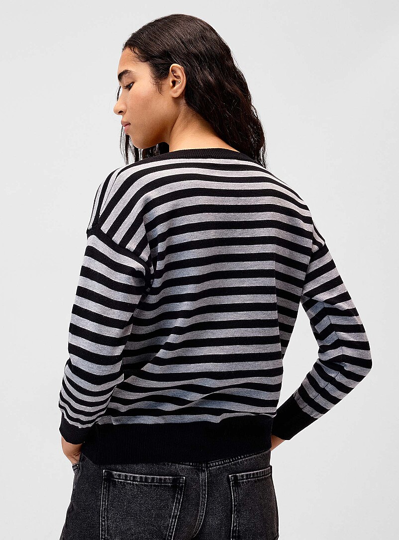 Fleece heart striped sweater product image 3