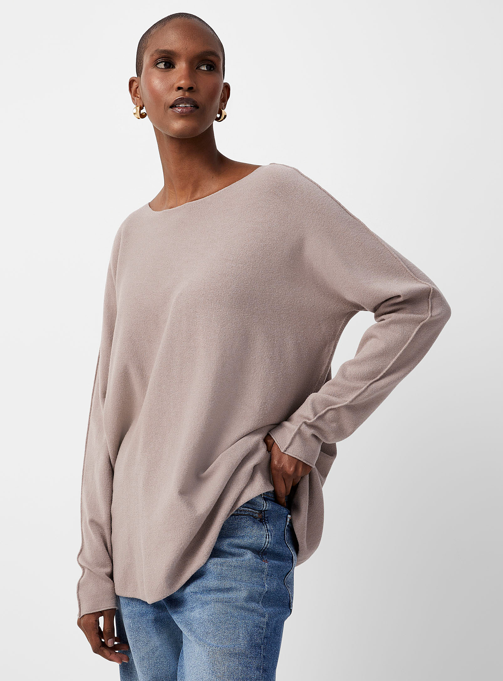 Contemporaine Soft Oversized Sweater In Pink