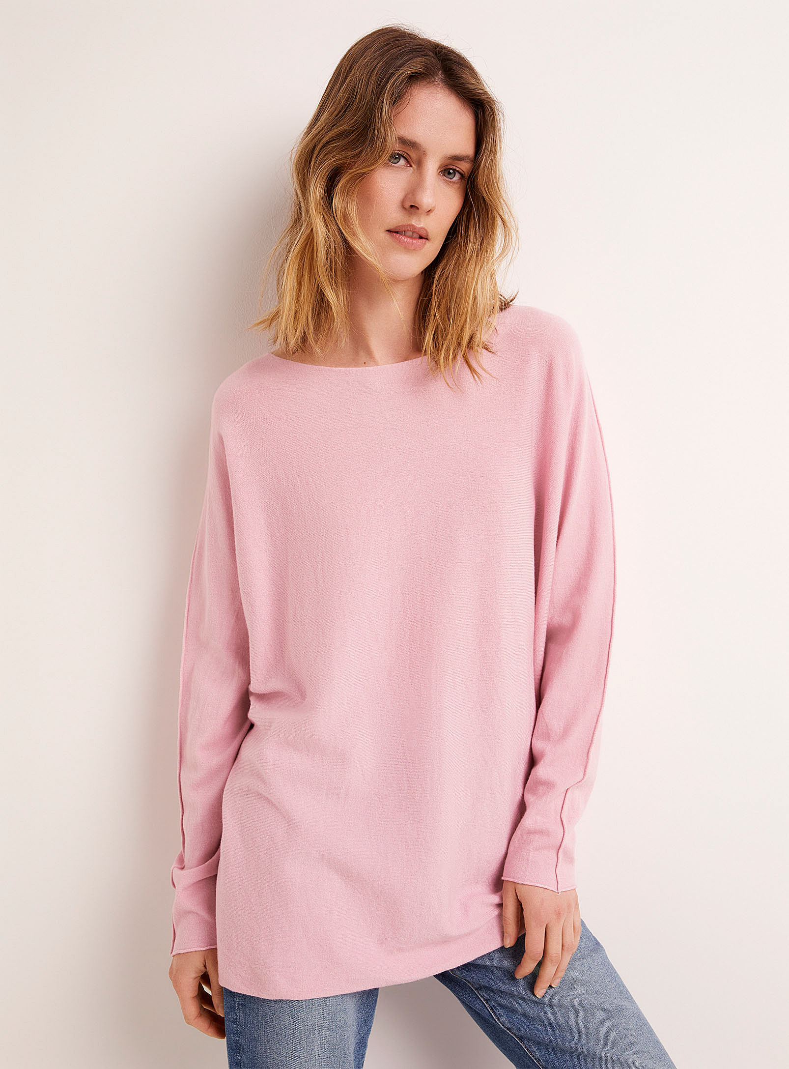 Contemporaine Soft Oversized Sweater In Pink