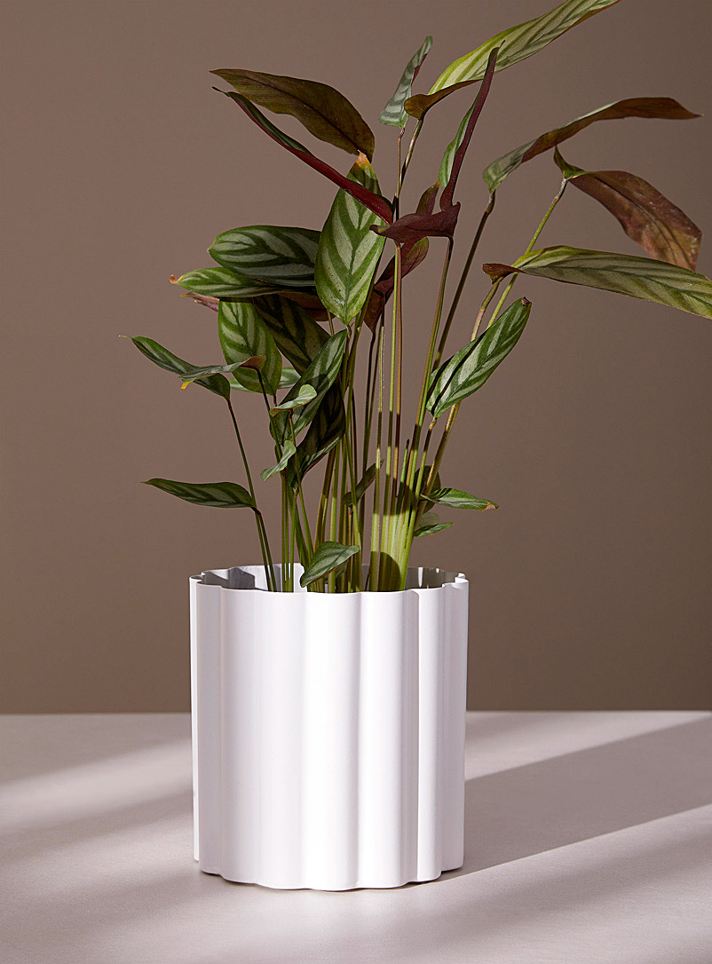 Plante artificielle en pot Herbe vert foncé pot blanc10.5'' D x 11