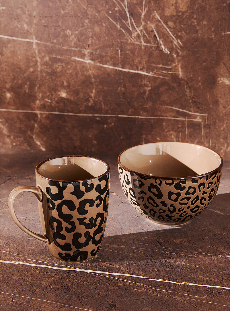 Simons Maison: Le petit bol l&eacute;opard Beige &agrave; motifs