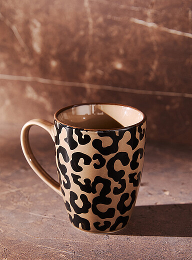 Simons Maison: La tasse l&eacute;opard Beige &agrave; motifs