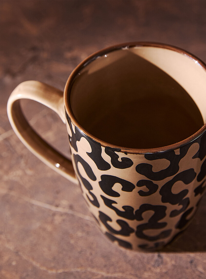 Simons Maison: La tasse l&eacute;opard Beige &agrave; motifs