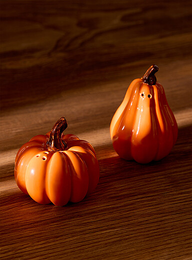 L'ensemble sali&egrave;re et poivri&egrave;re citrouilles orange <b>Collection d'Halloween</b>