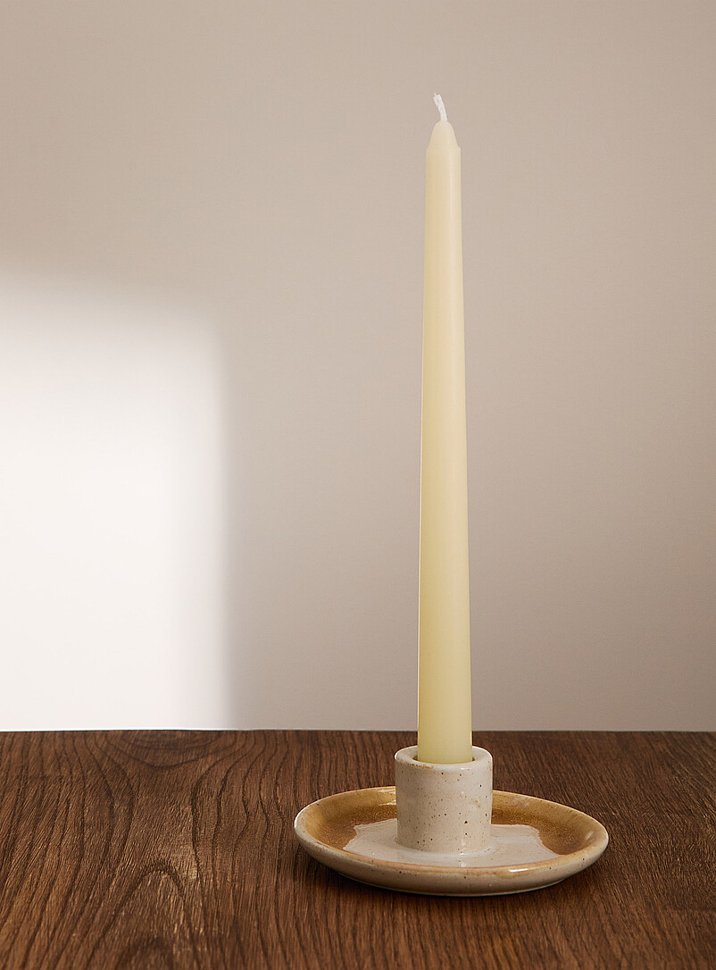Speckled glazed ceramic candleholder product image (primary)