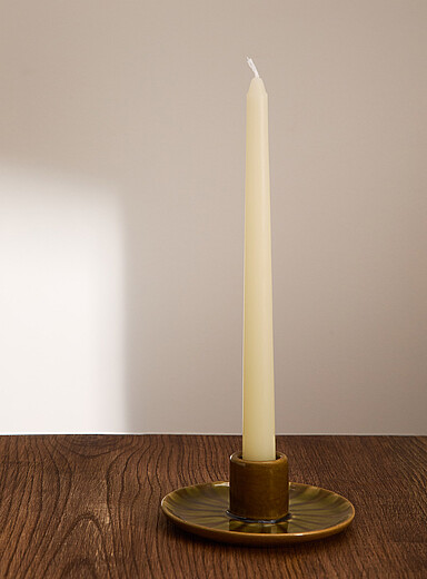 Speckled glazed ceramic candleholder