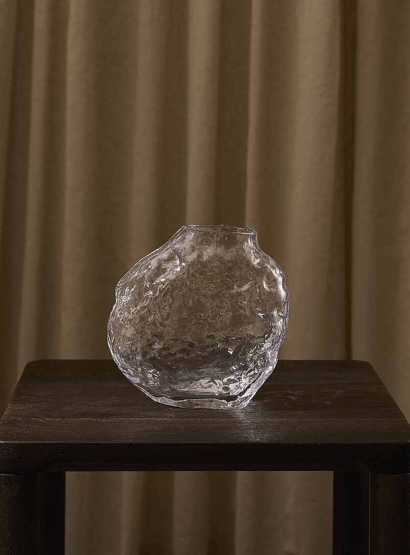 Irregular embossed glass vase product image 2