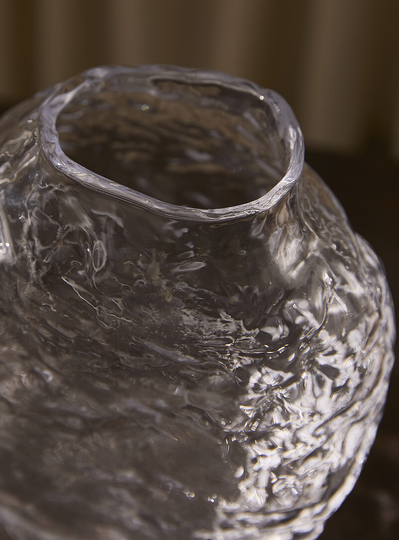 Irregular embossed glass vase product image 3
