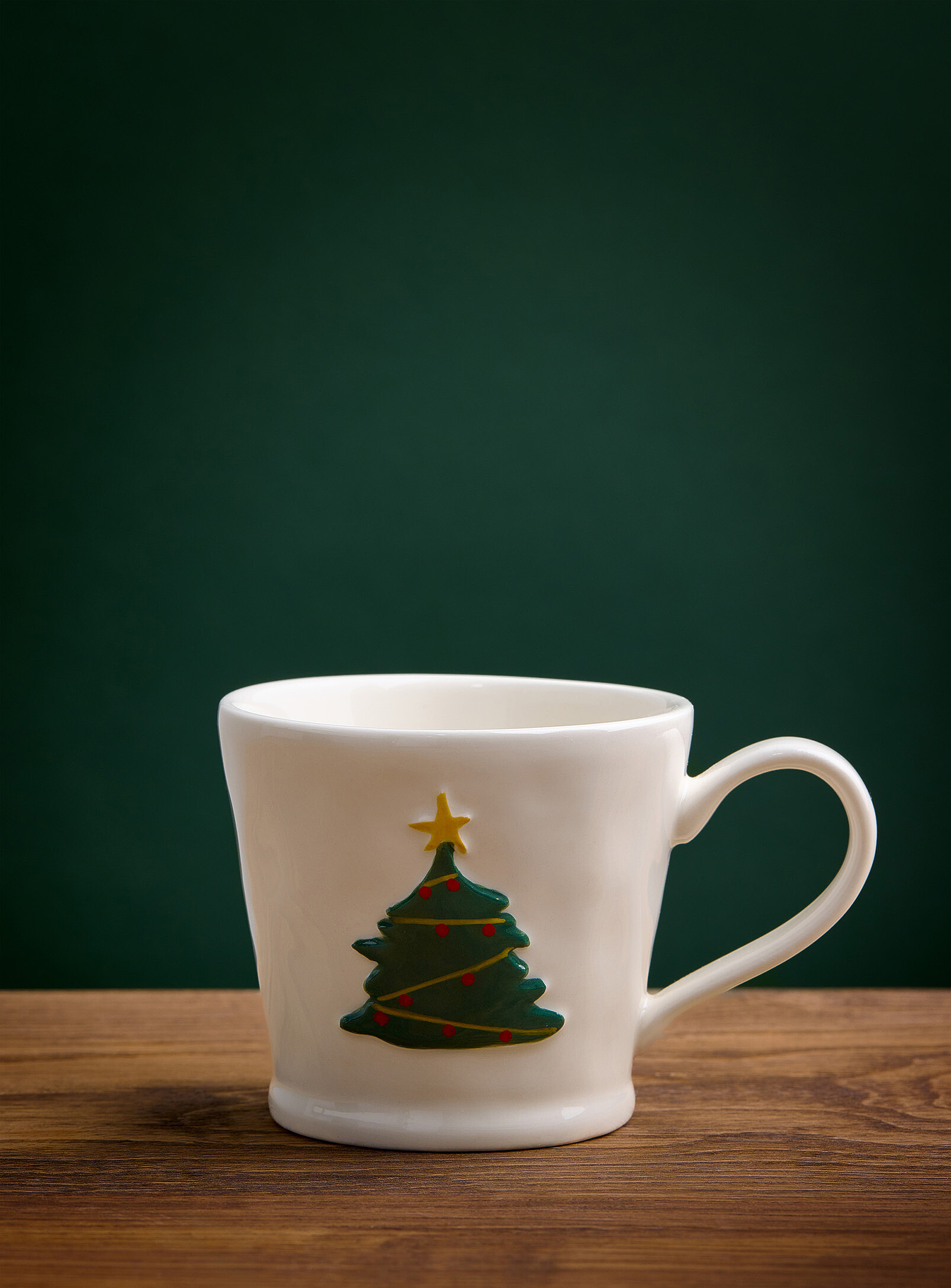 La tasse aspect rustique sapin relief