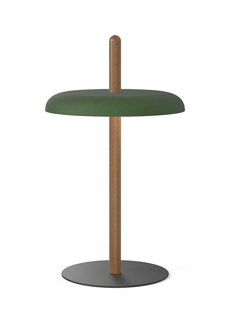 Pablo Designs Green Nivél table lamp with solid walnut pole