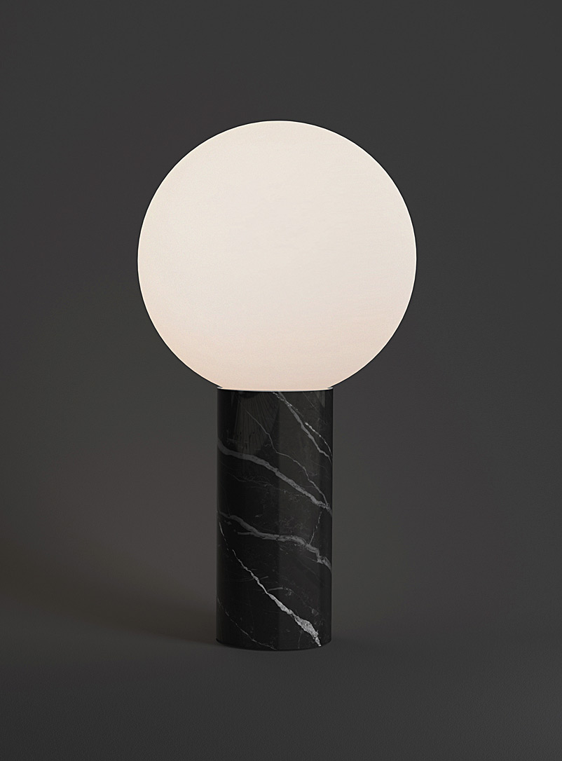 Pablo Designs Black Pilar marble table lamp