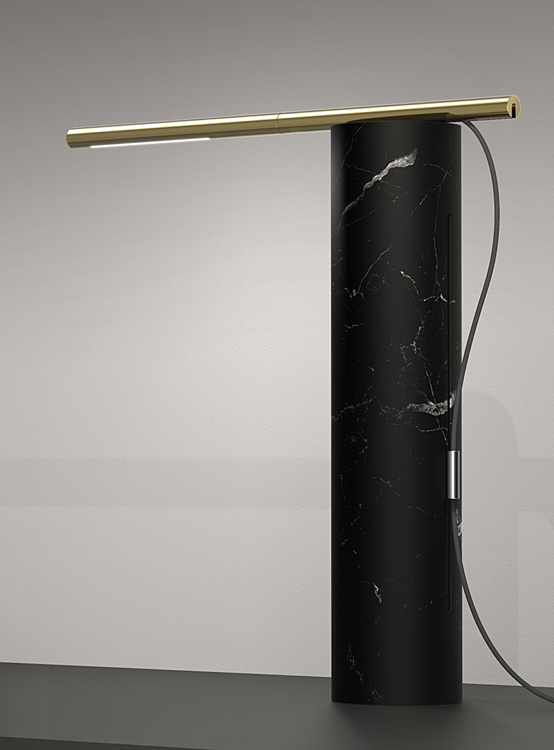 Pablo Designs Black T.O marble and aluminum table lamp