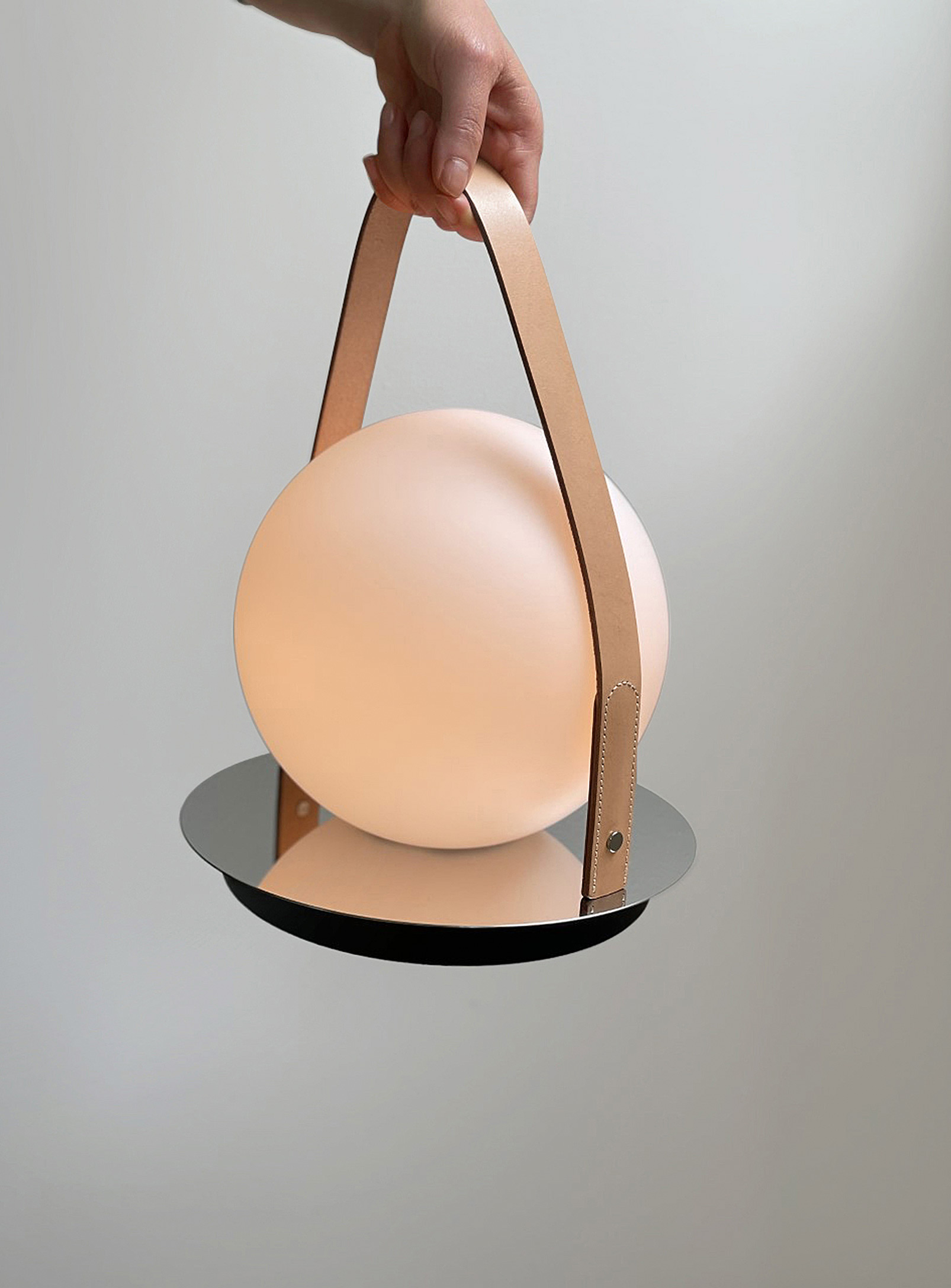 Pablo Designs Bola Portable Table Lamp In Fawn