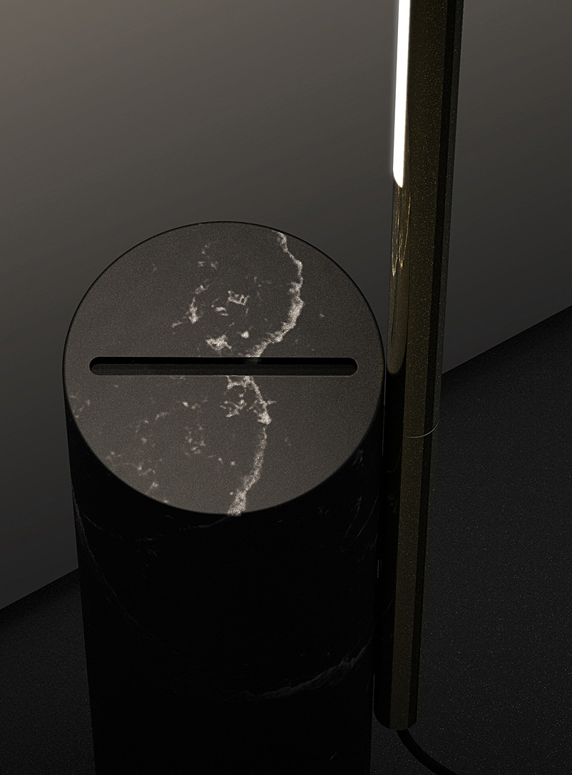 T.O marble and aluminum standing lamp product image 2