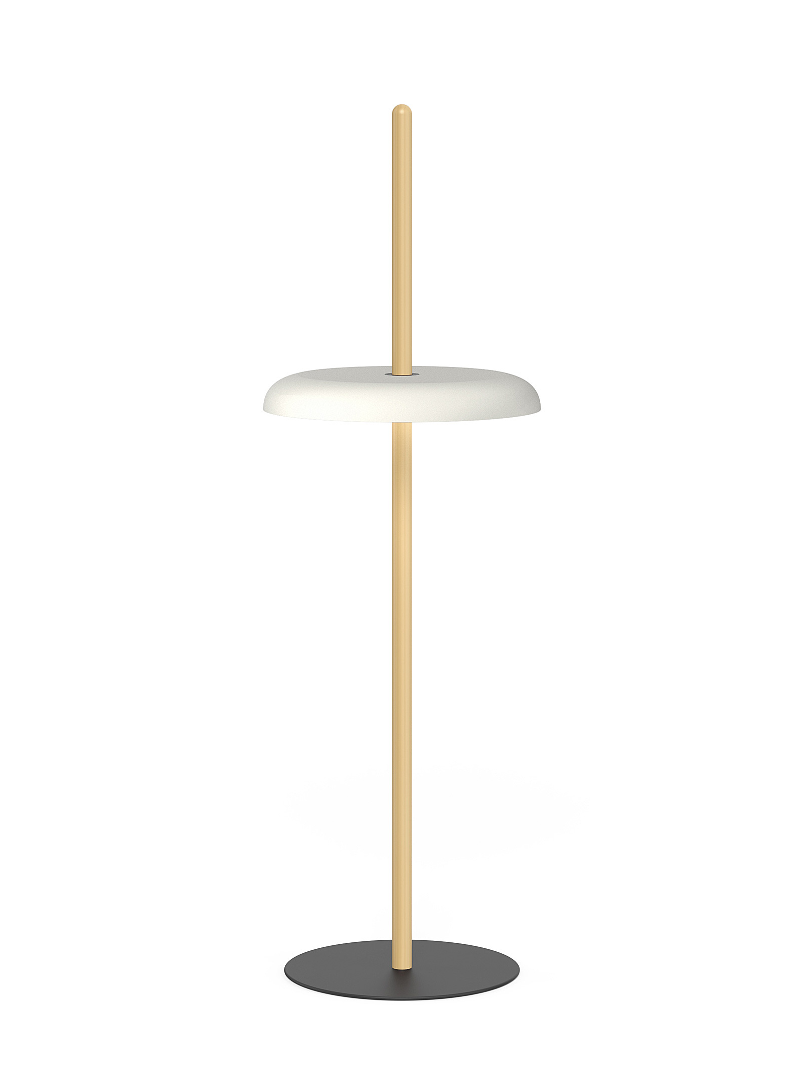 Pablo Designs Nivél Floor Lamp With Solid Oak Pole In White