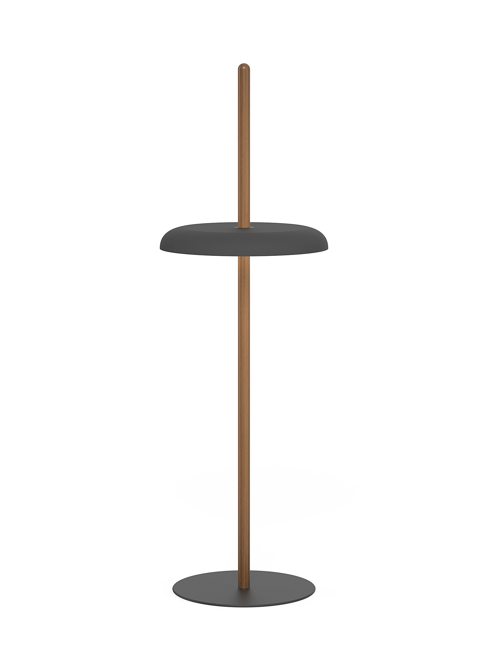 Pablo Designs Nivél Floor Lamp With Solid Walnut Pole In Black