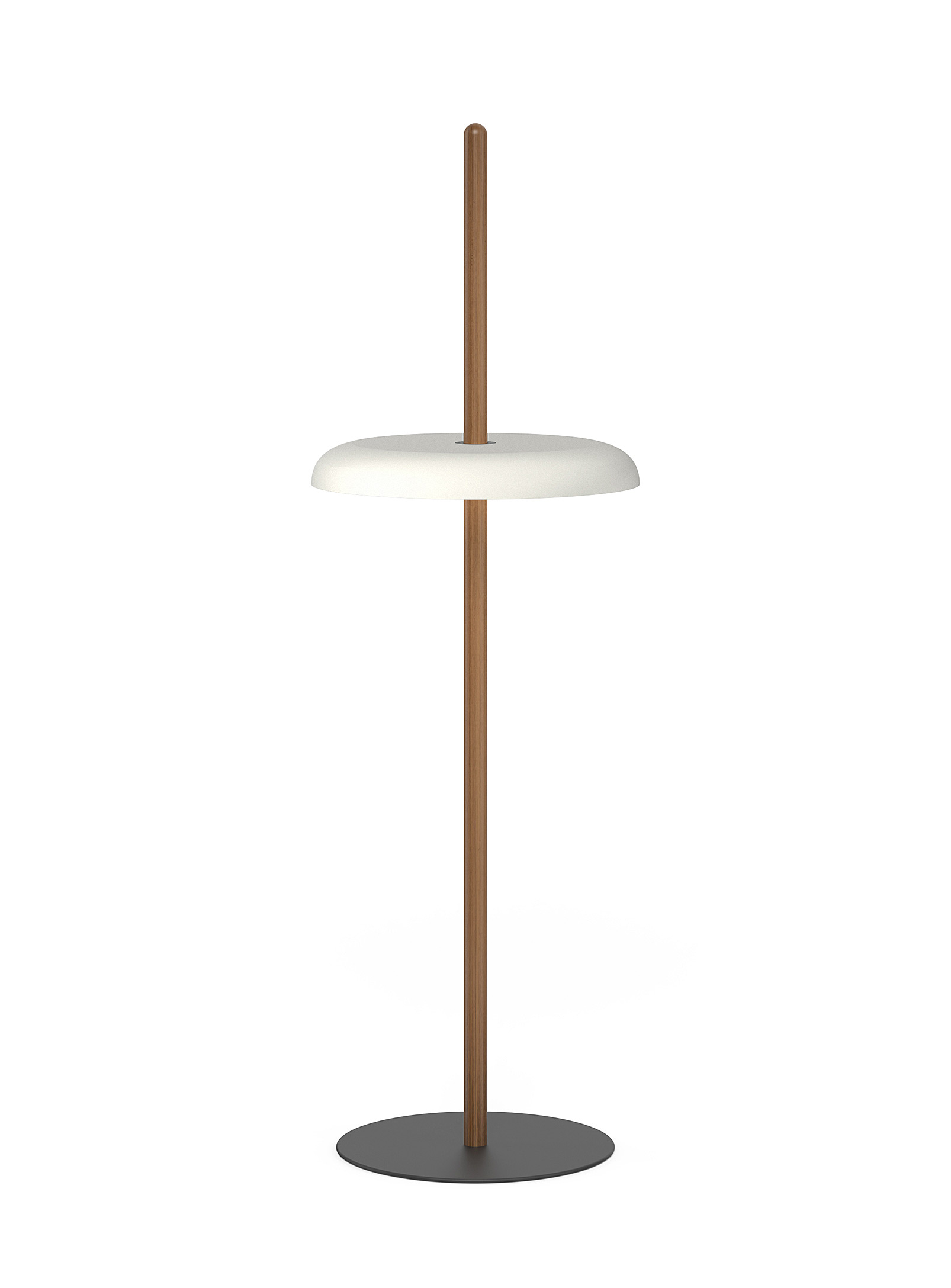Pablo Designs Nivél Floor Lamp With Solid Walnut Pole In White