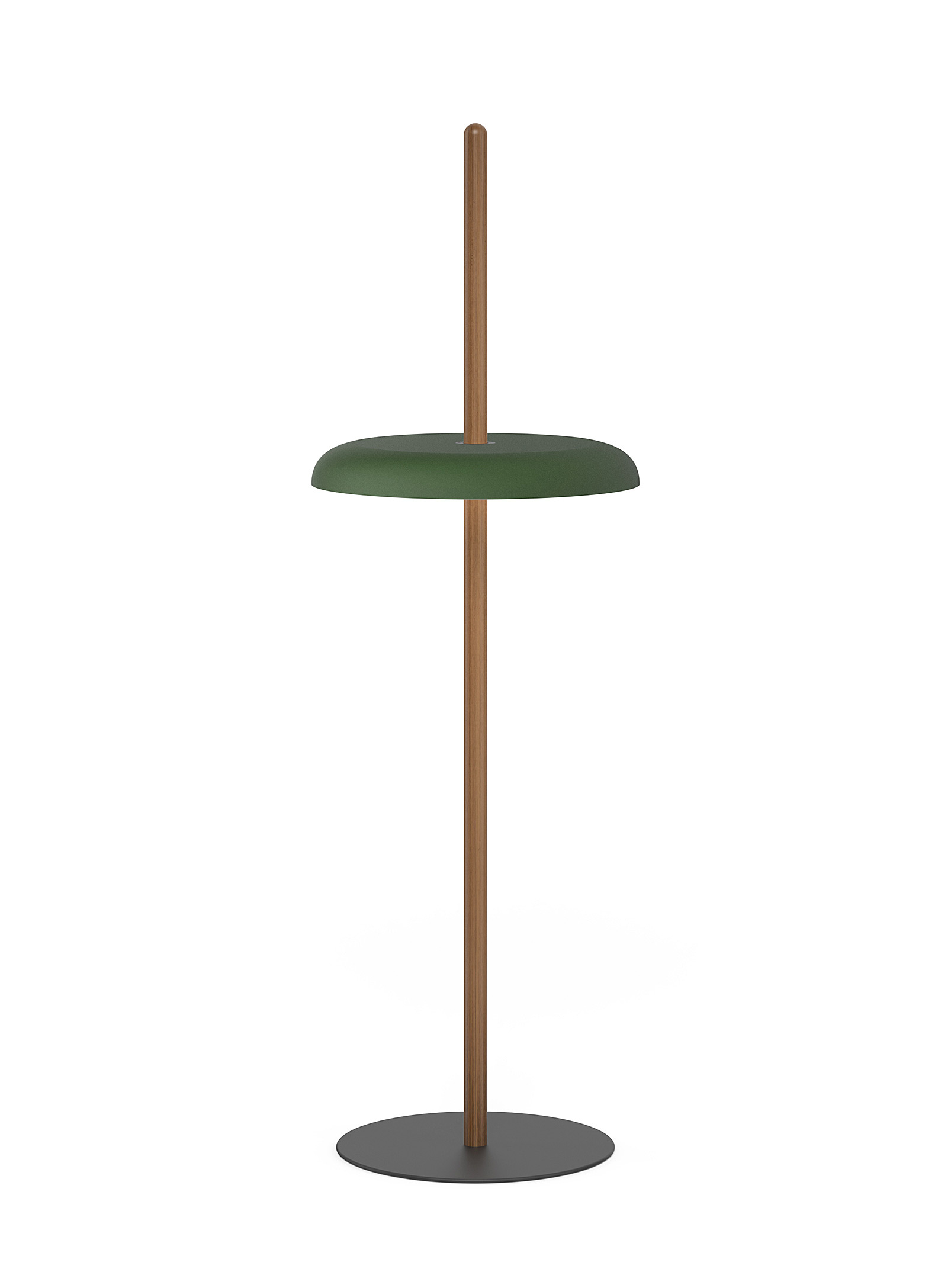 Pablo Designs Nivél Floor Lamp With Solid Walnut Pole In Green