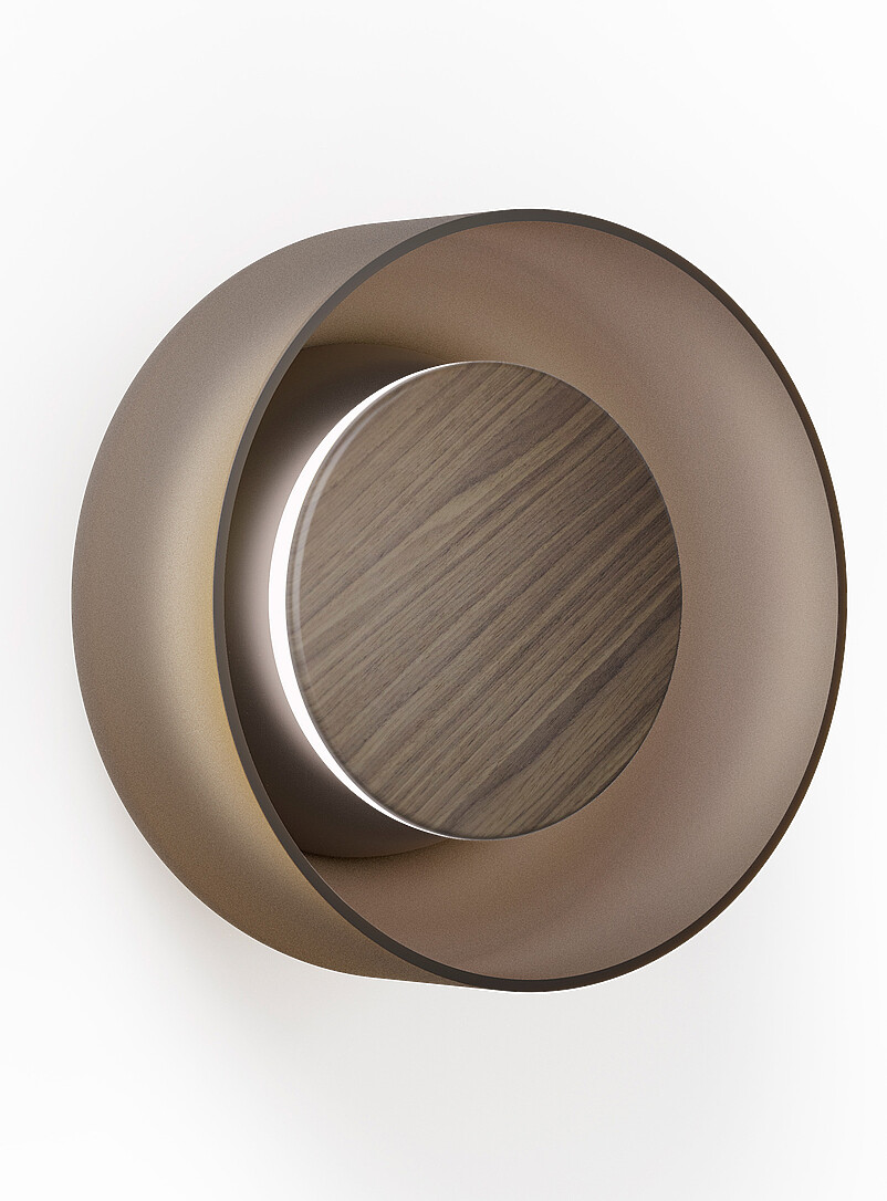 Totem amber glass walnut finish wall sconce product image (primary)