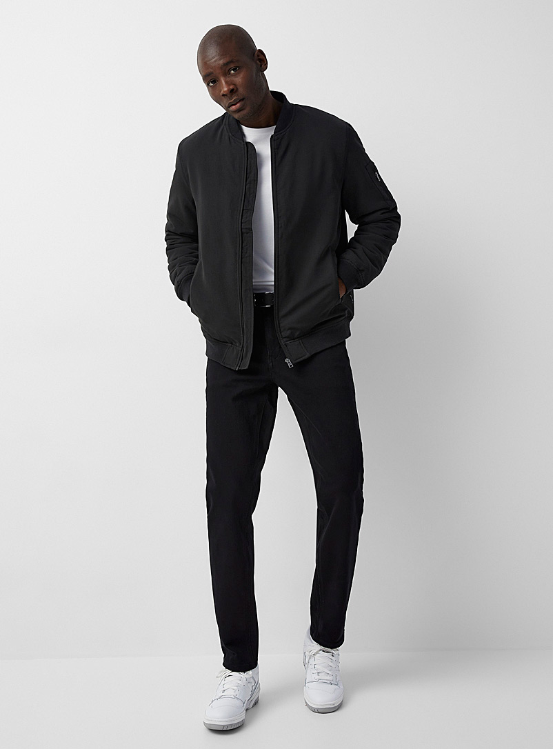 Le 31: Le jean couleurs façon tricot Coupe Stockholm - Étroite Noir pour homme
