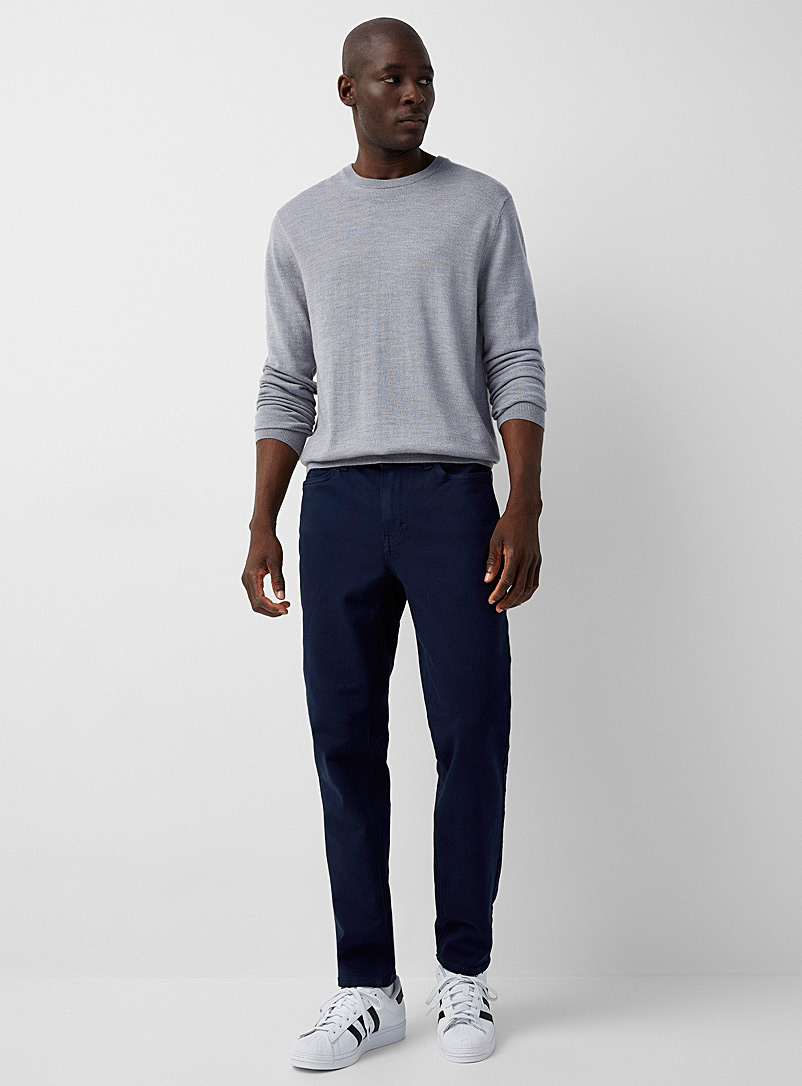 Le 31: Le jean couleurs façon tricot Coupe Stockholm - Étroite Marine pour homme