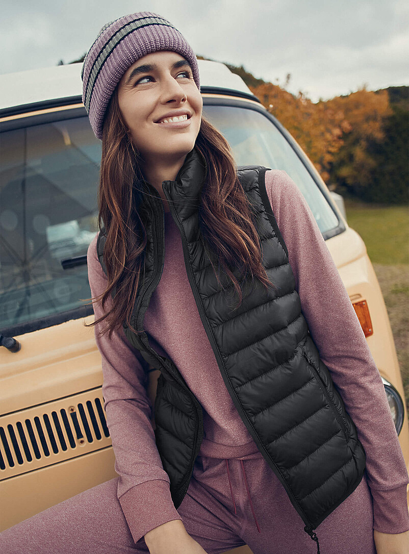 DAIHAN Blouson Matelassé Chaud Femme - Doudoune Légère Compressible à Capuche - Veste Duvet Ultra Chaude Pour Hiver