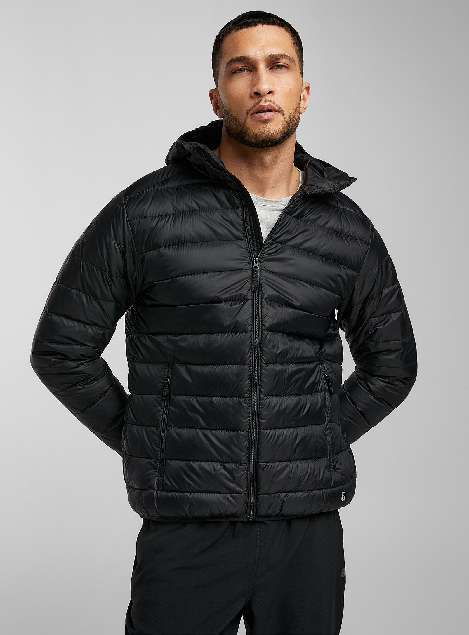 I.fiv5 Recycled Nylon Packable Puffer Vest In Black