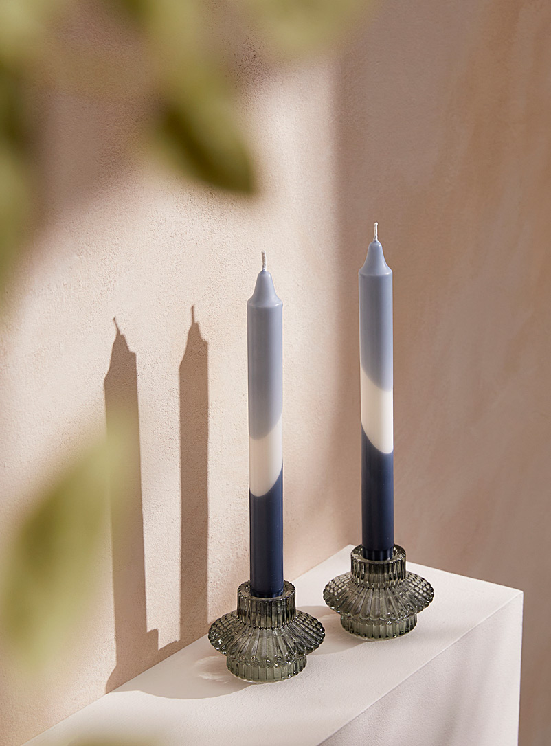 Simons Maison Blue Three-tone long candles Set of 2