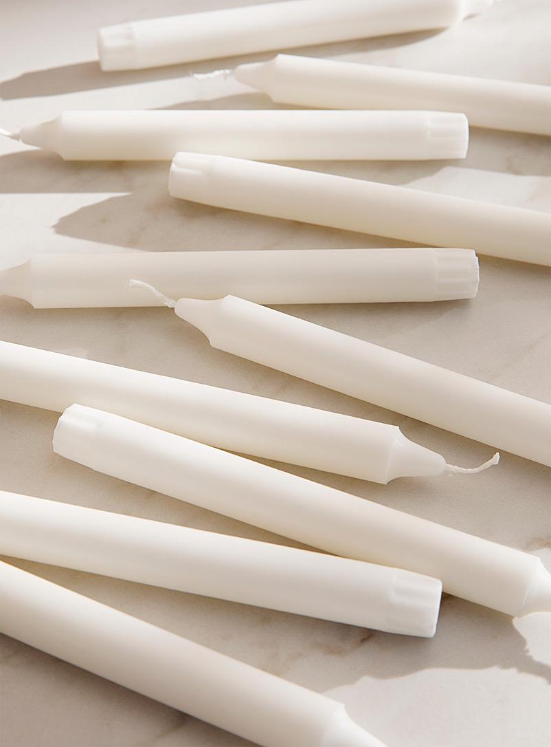 White taper candles Set of 10 product image (primary)