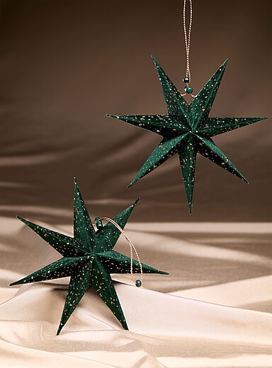 Les ornements &eacute;toile en papier accents scintillants Ensemble de 2 <b>Collection de No&euml;l</b>