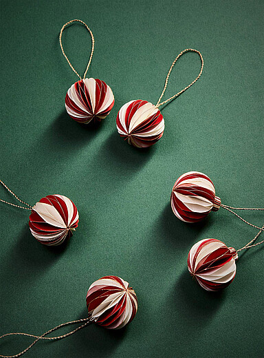 Les petits ornements en papier accents scintillants Ensemble de 6 <b>Collection de No&euml;l</b>