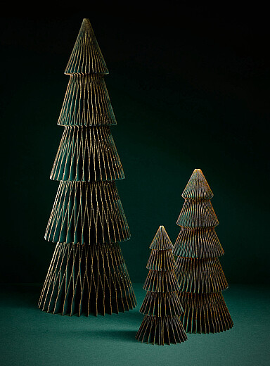 Le grand sapin en papier 3D vert et or <b>Collection de No&euml;l</b>