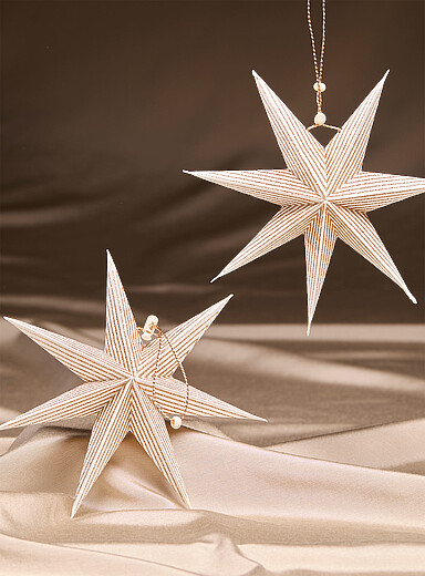 Les ornements &eacute;toile en papier accents scintillants Ensemble de 2 <b>Collection de No&euml;l</b>