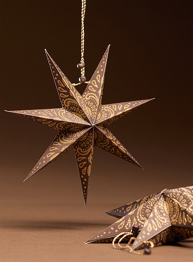 Les ornements &eacute;toile en papier accents scintillants Ensemble de 2 <b>Collection de No&euml;l</b>