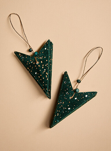 Les ornements &eacute;toile en papier accents scintillants Ensemble de 2 <b>Collection de No&euml;l</b>