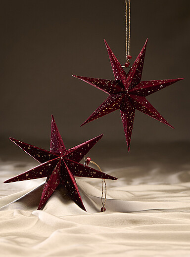 Les ornements &eacute;toile en papier accents scintillants Ensemble de 2 <b>Collection de No&euml;l</b>