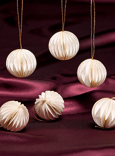 Les petits ornements en papier accents scintillants Ensemble de 6 <b>Collection de No&euml;l</b>