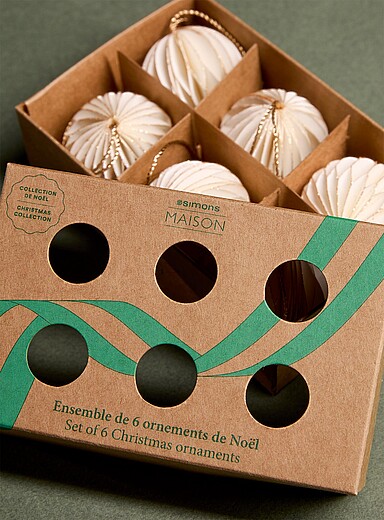 Les petits ornements en papier accents scintillants Ensemble de 6 <b>Collection de No&euml;l</b>