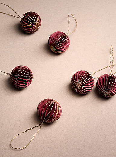Les petits ornements en papier accents scintillants Ensemble de 6 <b>Collection de No&euml;l</b>