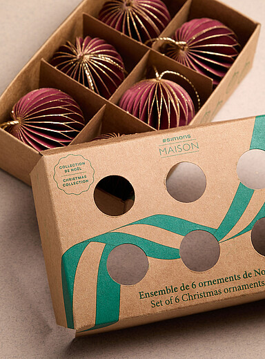 Les petits ornements en papier accents scintillants Ensemble de 6 <b>Collection de No&euml;l</b>