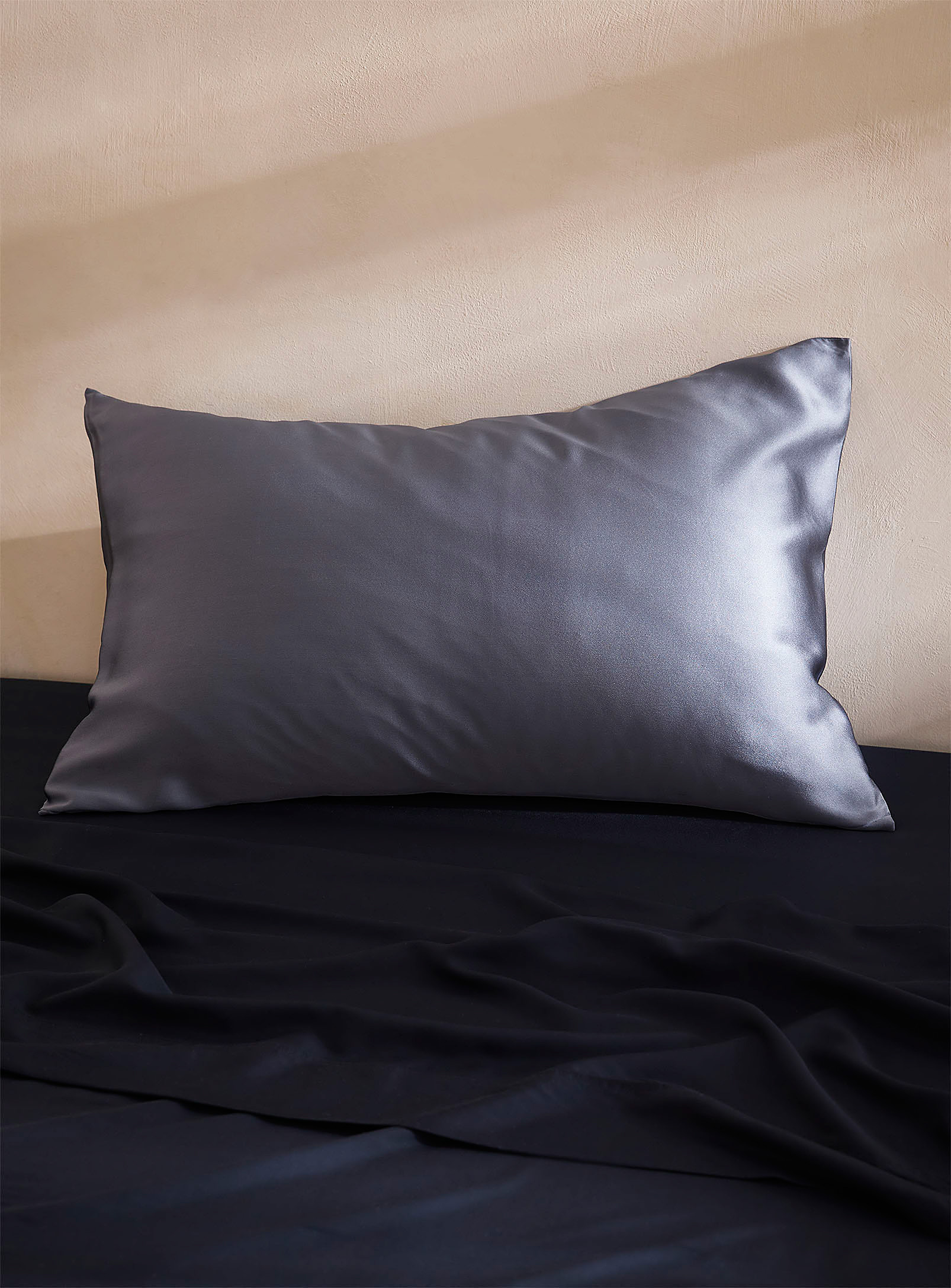 Simons Maison Pure Silk Pillow Case In Gray