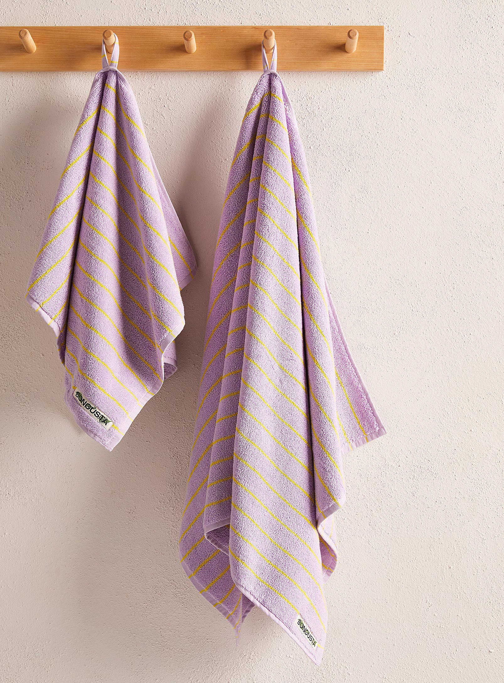 Bongusta Naram Striped Towels In Lilacs