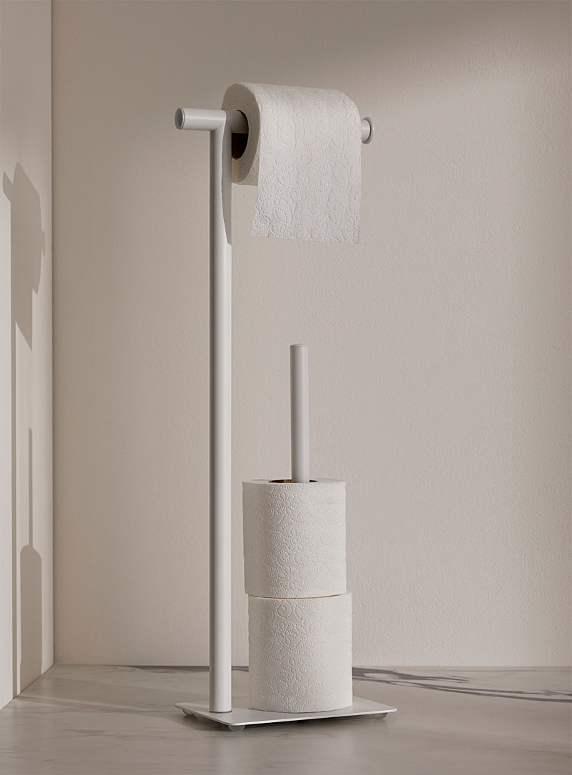 Simons Maison White Minimalist toilet paper holder with reserve