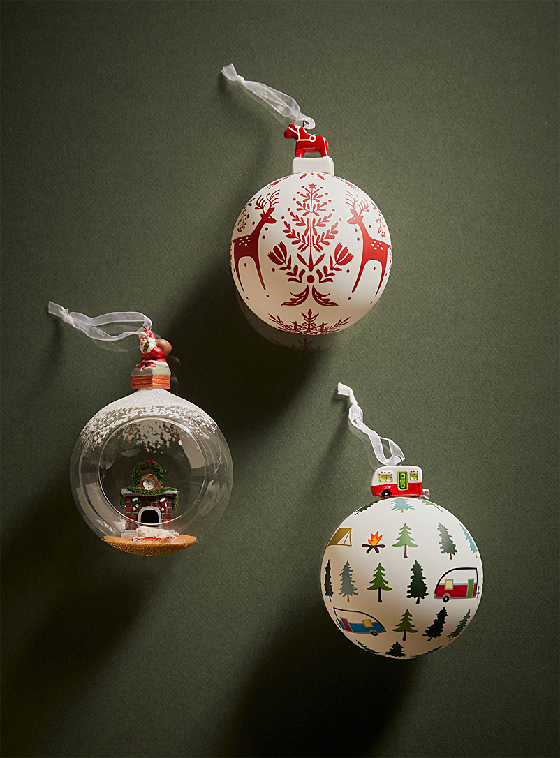 Simons Maison: Les boules de Noël esprit festif Ensemble de 3 Assorti