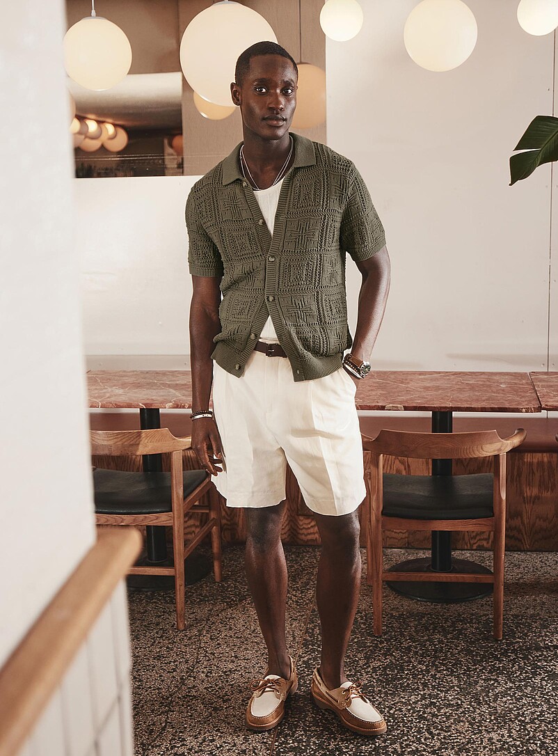 khaki shorts and dress shirt Tan Shorts with Dress Shirt Outfits For Men (19 ideas & outfits)